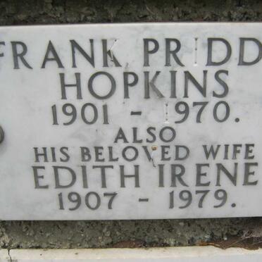 HOPKINS Frank Priddis 1901-1970 &amp; Edith Irene 1907-1979