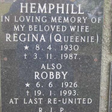 HEMPHILL Robby 1926-1993 &amp; Regina 1930-1987