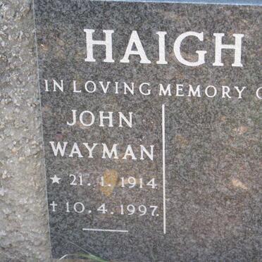 HAIGH John Wayman 1914-1997