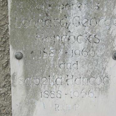 HANCOCKS Leonard George 1887-1966 &amp; Sabelia 1888-1966