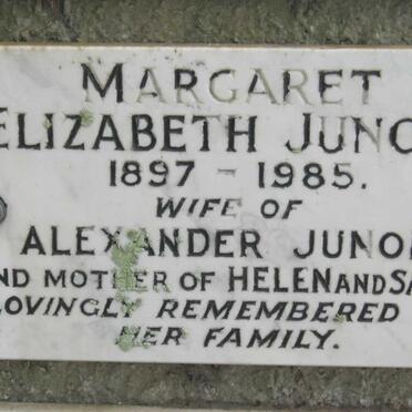 JUNOR Margaret Elizabeth 1897-1985