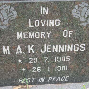 JENNINGS M.A.K. 1905-1981