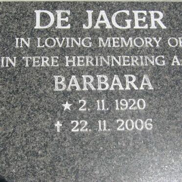 JAGER Barbara, de 1920-2006