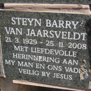 JAARSVELDT Steyn Barry, van 1929-2008