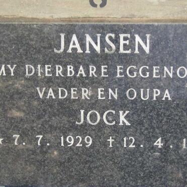 JANSEN Jock 1929-1983