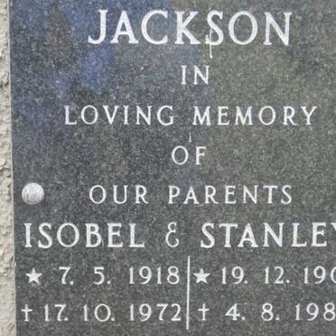 JACKSON Stanley 1902-1980 &amp; Isobel 1918-1972
