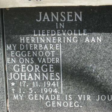 JANSEN George Johannes 1941-1994