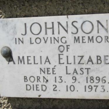JOHNSON Amelia Elizabeth nee LAST 1896-1973
