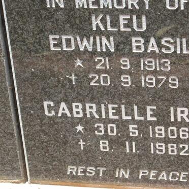 KLEU Edwin Basil 1913-1979 &amp; Gabrielle Iris 1906-1982