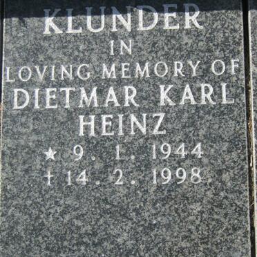 KLUNDER Dietmar Karl Heinz 1944-1998