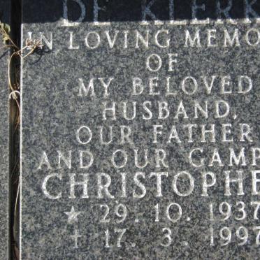 KLERK Christopher, de 1937-1997