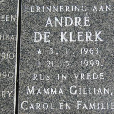 KLERk  Andre, de 1963-1999