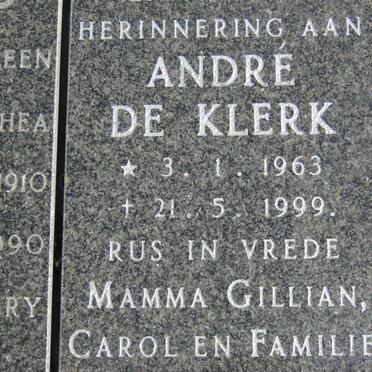 KLERk  Andre, de 1963-1999