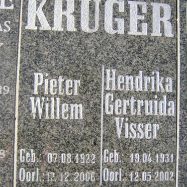 KRUGER Pieter Willem 1922-2006 &amp; Hendrika Gertruida VISSER 1931-2002