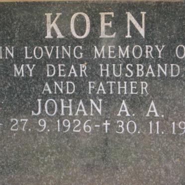 KOEN Johan A.A. 1926-1978