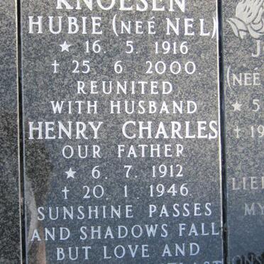 KNOESEN Henry Charles 1912-1946 &amp; Hubie NEL 1916-2000 