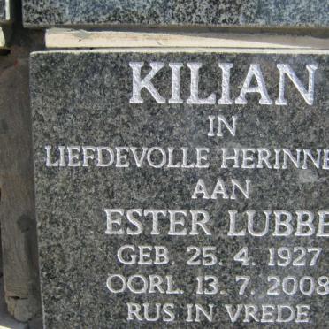KILLIAM Ester LUBBE 1927-2008