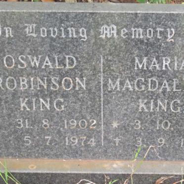 KING Oswald Robinson 1902-1974 &amp; Maria Magdalena 1901-1979
