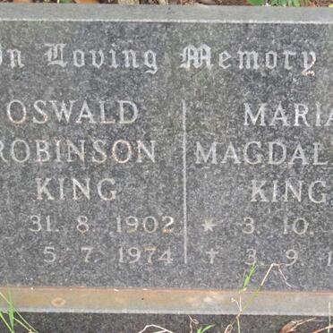 KING Oswald Robinson 1902-1974 &amp; Maria Magdalena 1901-1979