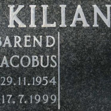 KILIAN Barend Jacobus 1954-1999