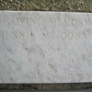 KING Dennis Mc Donald 1927-1985