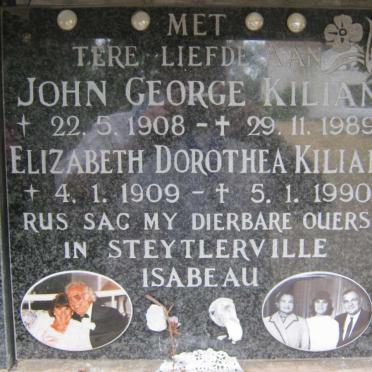 KILIAN Johan George 1908-1989 &amp; Elizabeth Dorothea 1909-1990