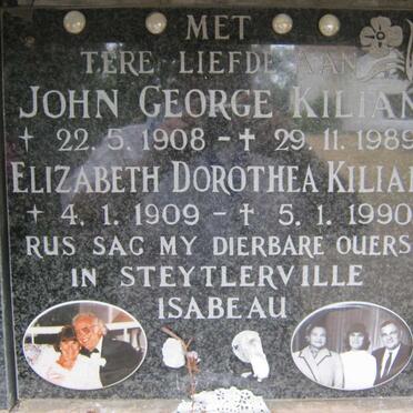 KILIAN Johan George 1908-1989 &amp; Elizabeth Dorothea 1909-1990