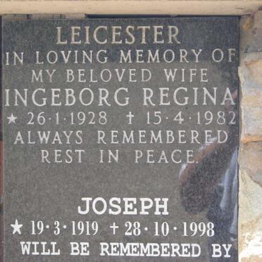 LEICESTER Joseph 1919-1998 &amp; Ingeborg Regina 1928-1982