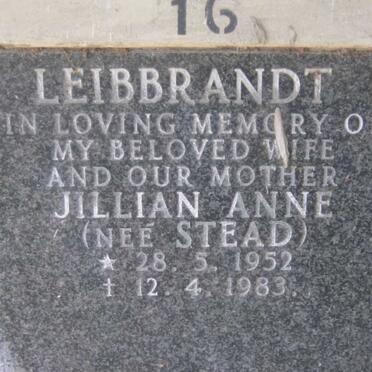 LIEBBRANDT Jullian Anne nee STEAD 1952-1983