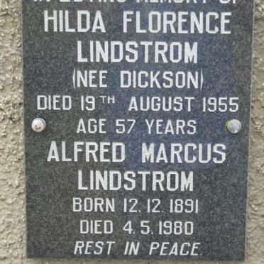 LINDSTROM Alfred Marcus 1891-1980 &amp; Hilda Florence DICKSON -1955