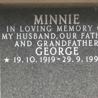 MINNIE George 1919-1992