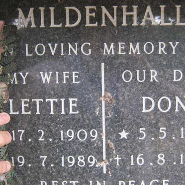 MILDENHALL Don 1914-1989 &amp; Lettie 1909-1989