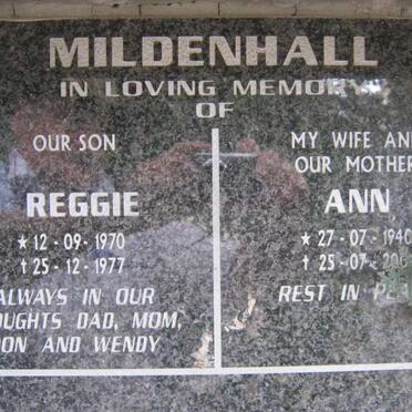 MILDENHALL Reggie 1970-1977 :: MILDENHALL Ann 1940-200?