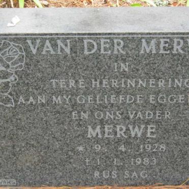 MERWE Merwe, van der 1928-1983