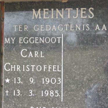 MEINTJES Carl Christoffel 1903-1985