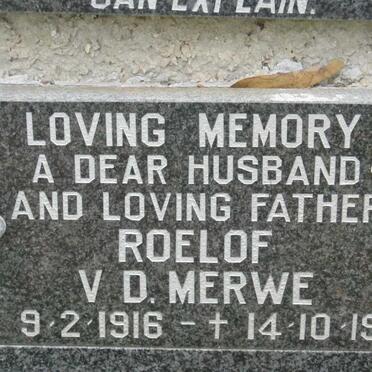 MERWE Roelof, v.d. 1916-1981