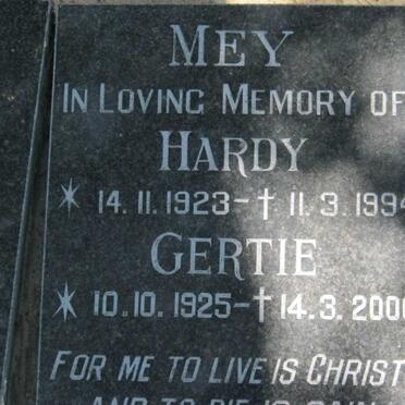 MEY Hardy 1923-1994 &amp; Gertie 1925-2006