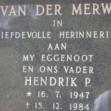 MERWE Hendrik P., van der 1947-1984