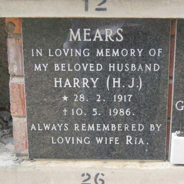 MEARS H. J. 1917-1986