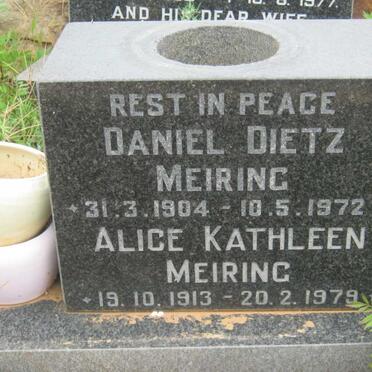 MEIRING Daniel Dietz 1904-1972 &amp; Alice Kathleen 1913-1979
