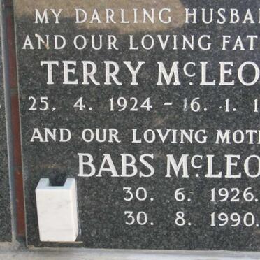 Mc LEOD Terry 1924-1982 &amp; Babs 1926-1990