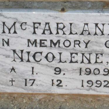 McFARLANE Nicolene 1909-1992