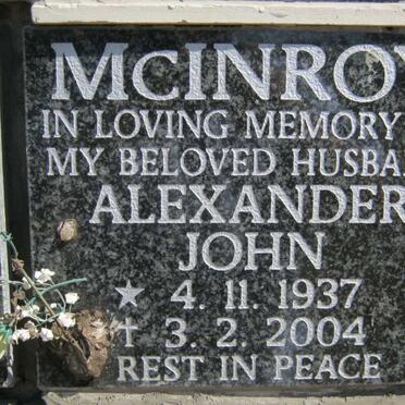 McINROY Alexander John 1937-2004