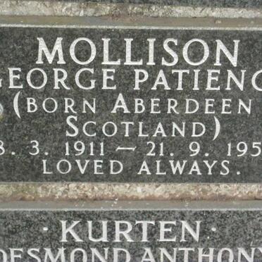 MOLLISON George Patience 1911-1959