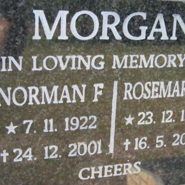 MORGAN Norman F. 1922-2001 &amp; Rosemary 1925-2005