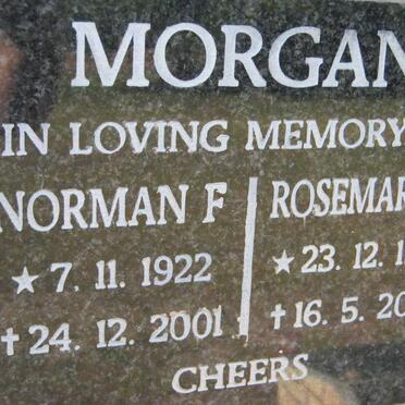 MORGAN Norman F. 1922-2001 &amp; Rosemary 1925-2005
