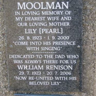 MOOLMAN William Renison 1923-2006 &amp; Lily 1923-2000