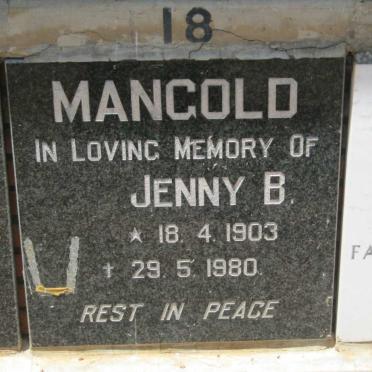 MANGOLD Jenny B. 1903-1980
