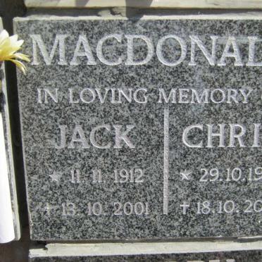 MACDONALD Jack 1912-2001 &amp; Chris 1916-2003