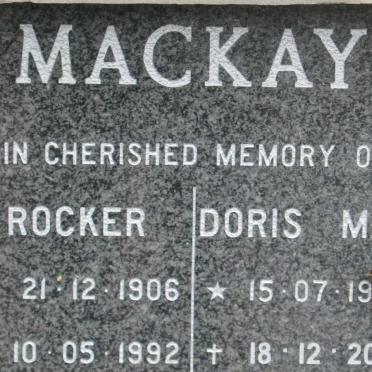 MACKAY Rocker 1906-1992 &amp; Doris May 19??-2002